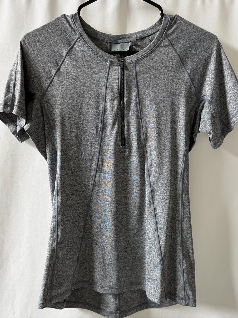 Athleta Gray Half Zip Short Sleeve Athletic Top Women’s M